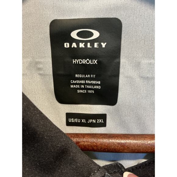 Oakley Hydrolix Polo Shirt Men’s XL Black Gray Striped Golf NWT - Picture 9 of 10